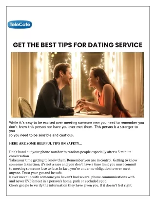 GET THE BEST TIPS FOR DATING SERVICE