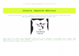 ^DOWNLOAD-PDF) Lolaila (Spanish Edition) [K.I.N.D.L.E]