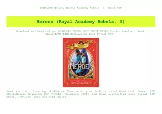 DOWNLOAD  Heroes (Royal Academy Rebels  3) eBook PDF