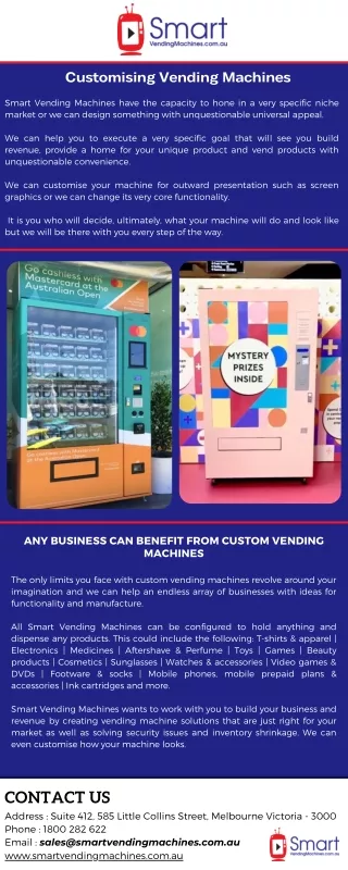 customising vending machines