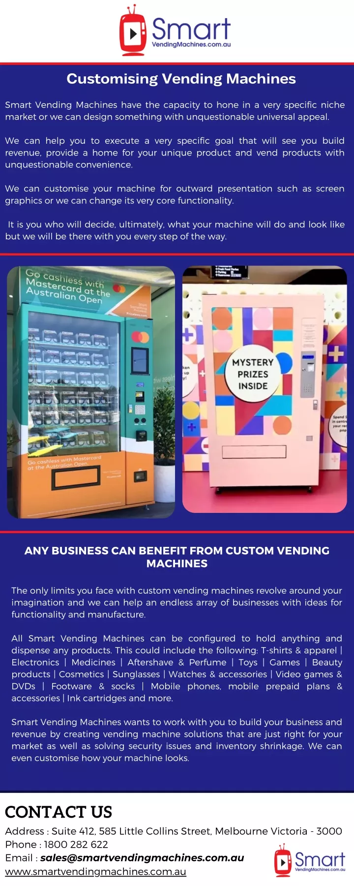 customising vending machines