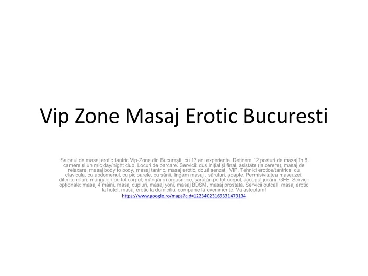 vip zone masaj erotic bucuresti