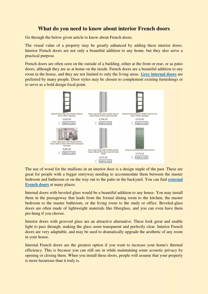 what do you need to know about interior french