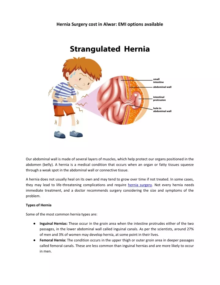 hernia surgery cost in alwar emi options available