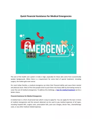 Quick Financial Assistance for Medical Emergencies - GMoney