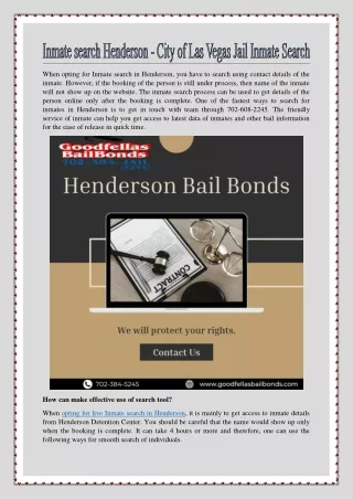 Inmate search Henderson - City of Las Vegas Jail Inmate Search