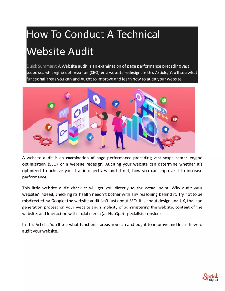 how to conduct a technical website audit