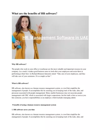 what are the benefits of hr software