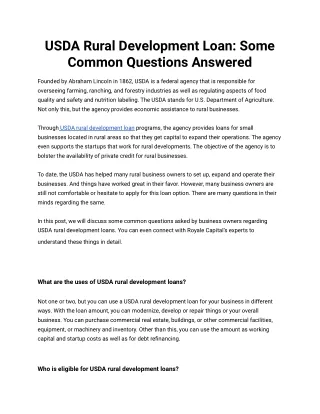 USDA Rural Development Loan_ Some Common Questions Answered