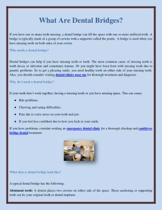 What Are Dental Bridges?