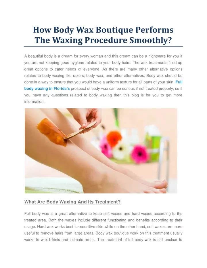 how body wax boutique performs the waxing