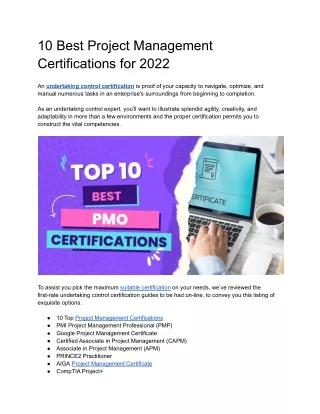 10 Best Project Management Certifications for 2022