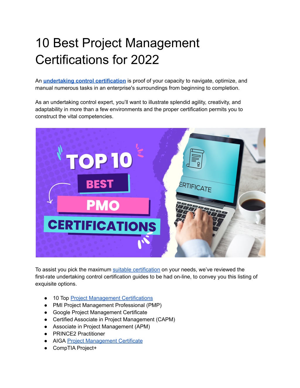 PPT - 10 Best Project Management Certifications for 2022 PowerPoint ...