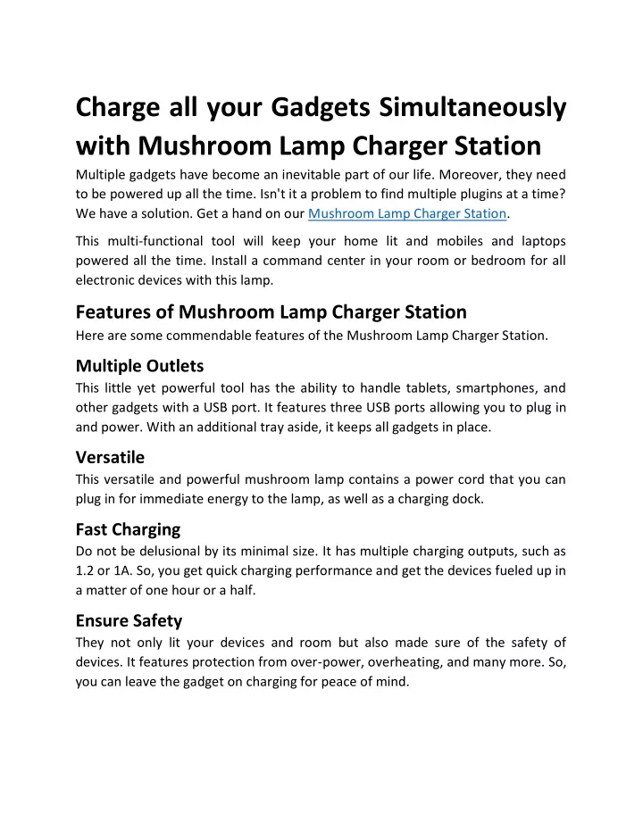 charge all your gadgets simultaneously with