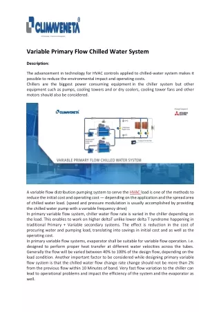 Variable Primary Flow Chilled Water System