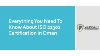 Everything You Need To Know About ISO 22301 Certification in Oman