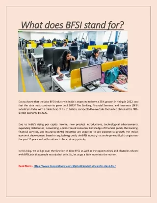what does bfsi stand f what does bfsi stand for