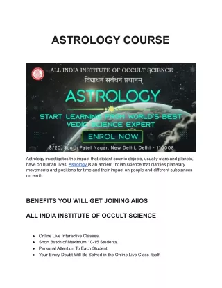 Online Astrology Course