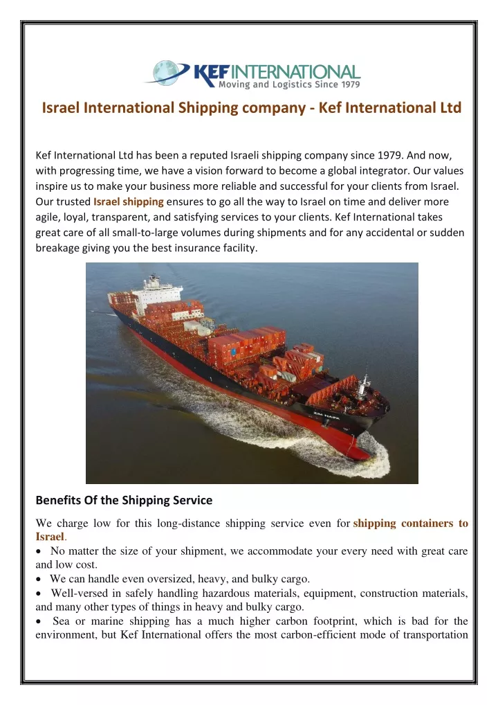 israel international shipping company