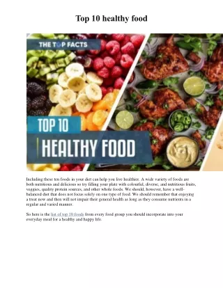 Top 10 healthy food