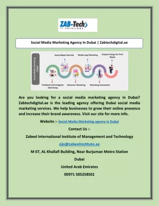 Social Media Marketing Agency In Dubai | Zabtechdigital.ae