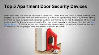 top 5 apartment door security devices