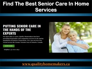 Find The Best Senior Care In Home Services