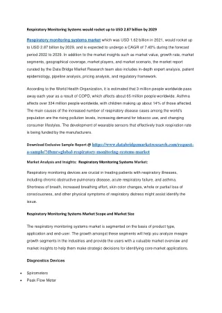 respiratory monitoring systems would rocket