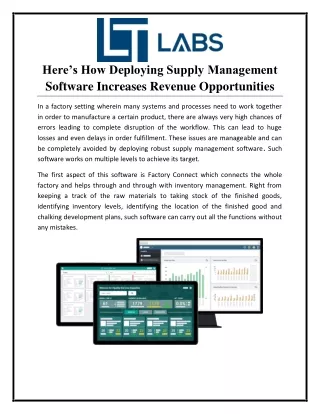 Here’s How Deploying Supply Management Software Increases Revenue Opportunities