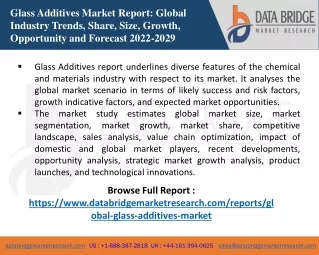 Glass Additives Exclusive Report