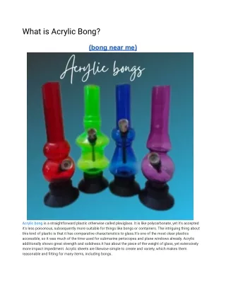What is Acrylic Bong?
