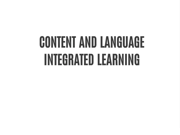 content and language integrated learning