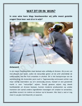 wat zit er in wijn