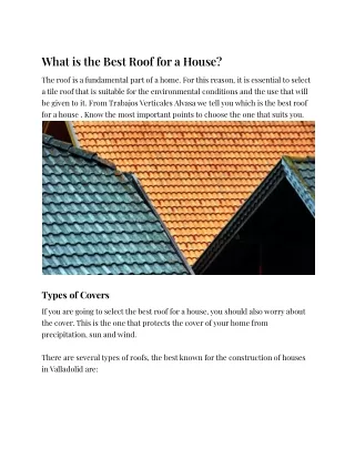 What is the Best Roof for a House | Combit Construction