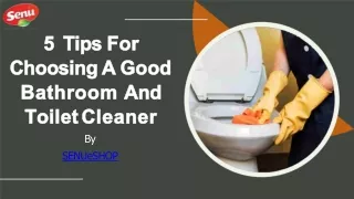 5 Tips For Choosing A Good Bathroom And Toilet Cleaner