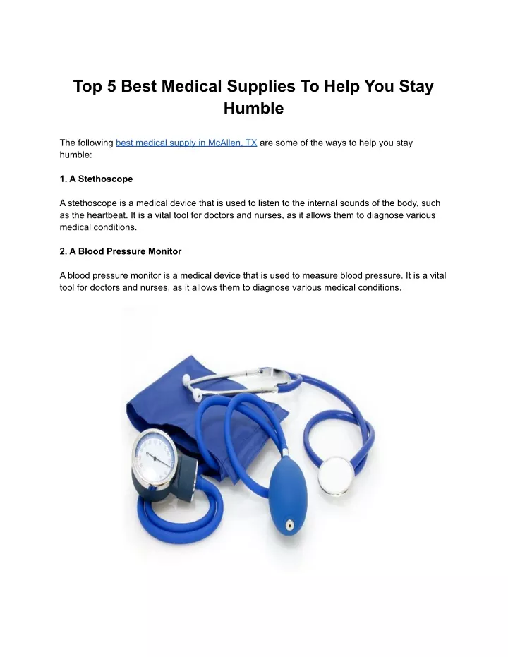 top 5 best medical supplies to help you stay