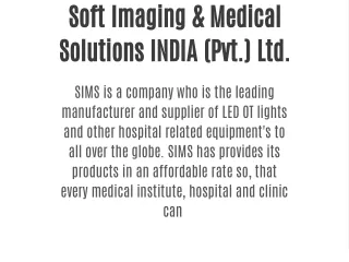 Soft Imaging & Medical Solutions INDIA (Pvt.) Ltd.