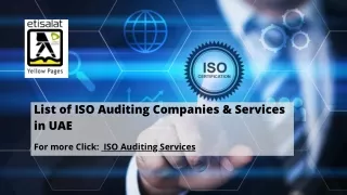 List of ISO Auditing Companies & Services in UAE