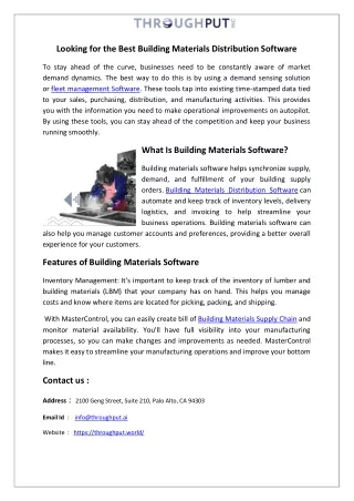 Looking for the Best Building Materials Distribution Software