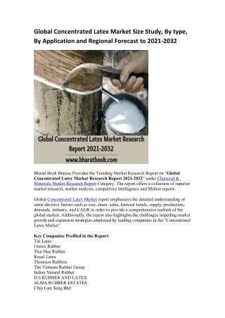 global concentrated latex market size study
