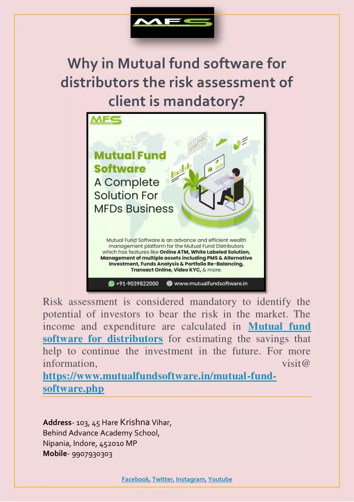 why in mutual fund software for distributors