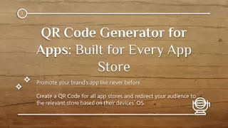 Built QR Code Generator for Apps Store