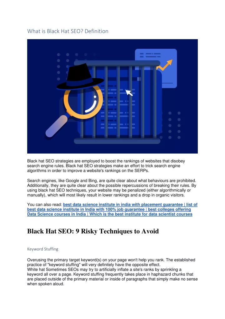 what is black hat seo definition