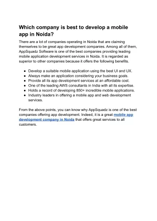 which company is best to develop a mobile