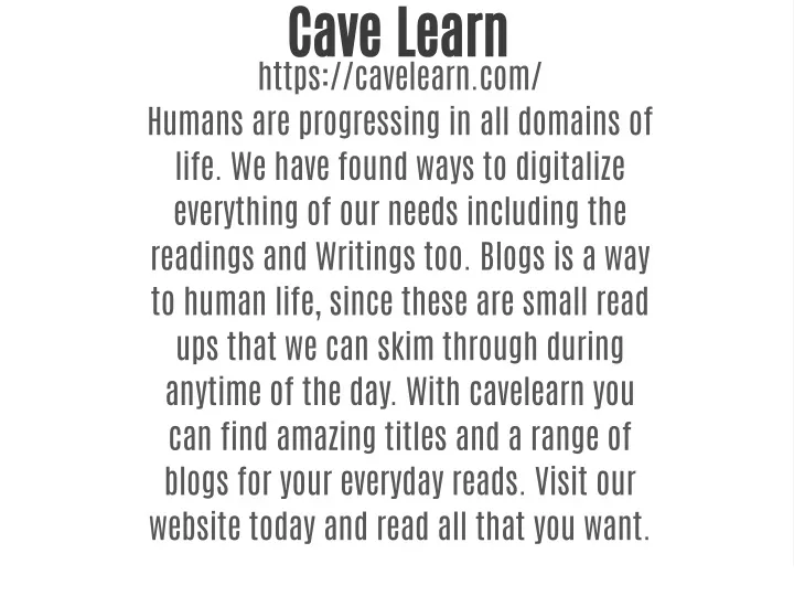 cave learn https cavelearn com humans