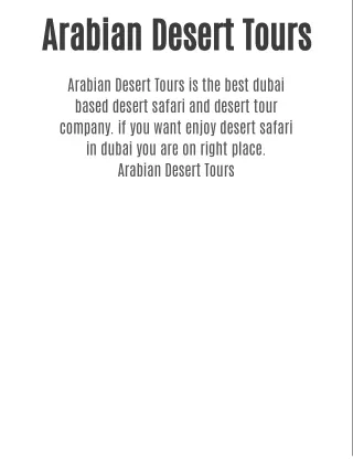 Arabian Desert Tours