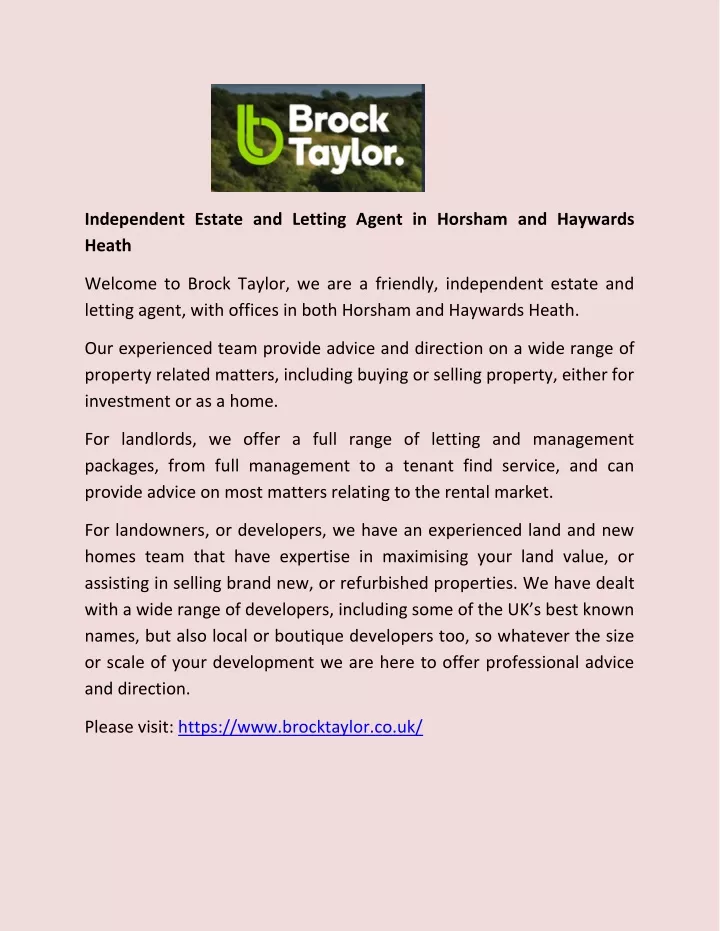 independent estate and letting agent in horsham
