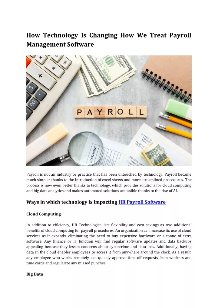 how technology is changing how we treat payroll