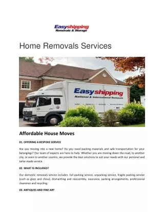 home removals services