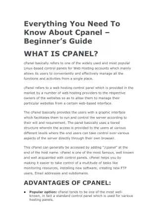 everything you need to know about cpanel beginner